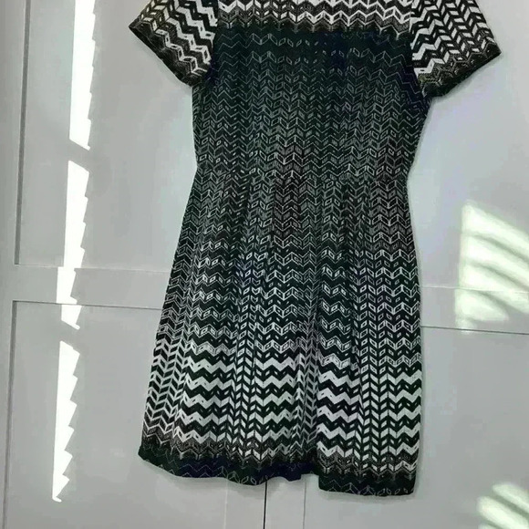 Madewell Dress Womens Black Cream Sz: 0 Chev Songbird Short Sleeve Tribal Casual - Picture 3 of 8